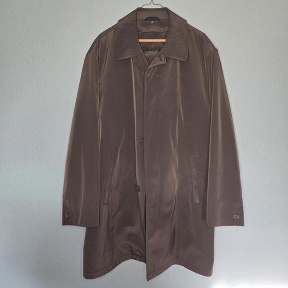 Calvin Klein Soft Shell Brown Jacket Coat 42R Mens Removeable Wool Lining - Picture 1 of 12